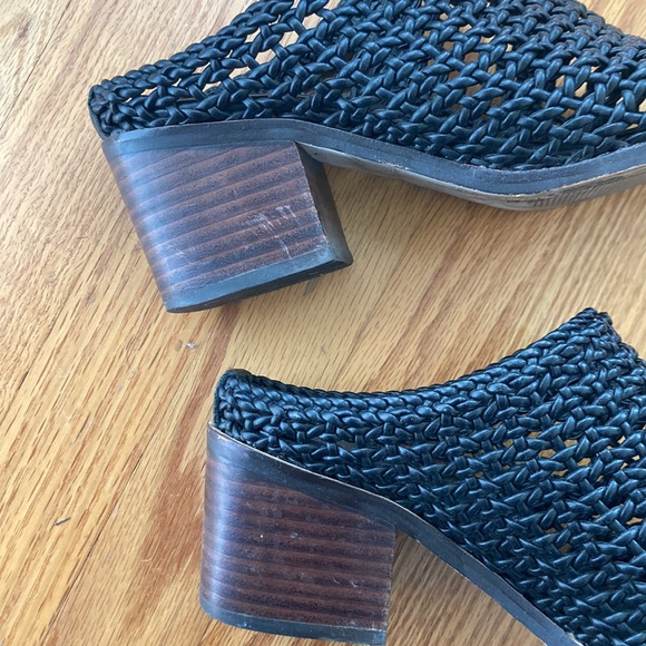 Intentionally Blank Caps Leather Caged block heeled mules Sz 8 - Picture 8 of 10